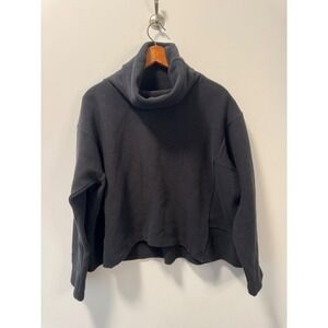 Varley Manning Funnel Neck Pullover Black Ottoman Ribbed Sweatshirt Size Small